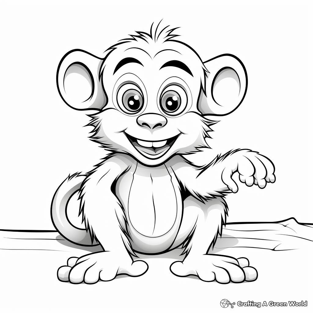 Playful Chimpanzee Coloring Pages for Kids 1