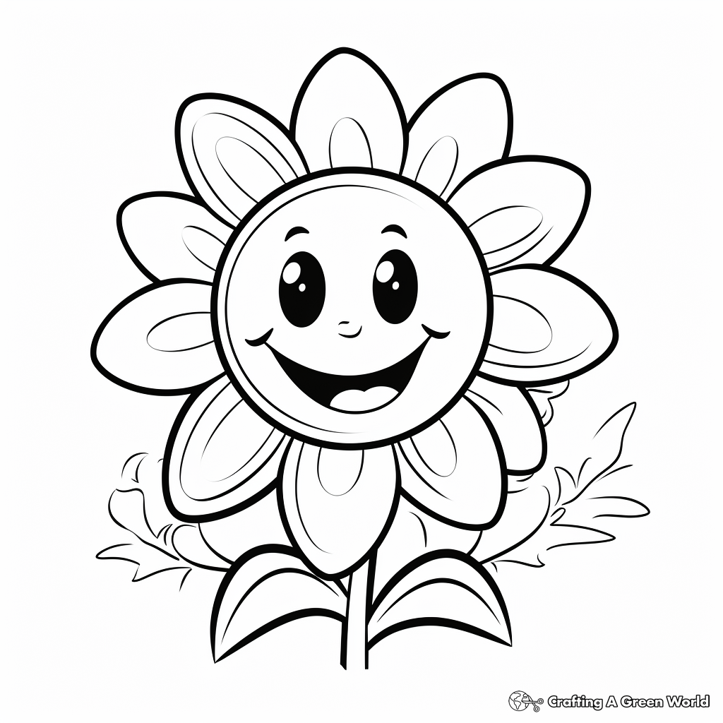 Playful Daisy Flower Coloring Sheets 1