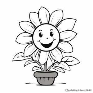 Playful Daisy Flower Coloring Sheets 3