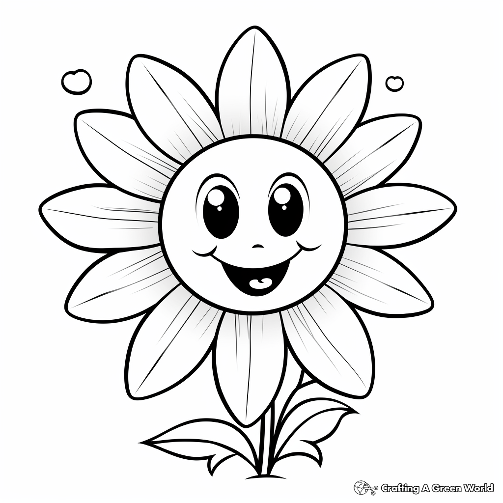 Playful Daisy Flower Coloring Sheets 4