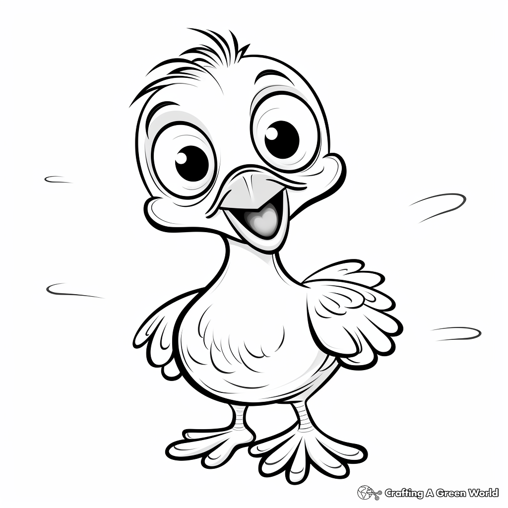 Playful Dodo Bird Chick Coloring Pages 1