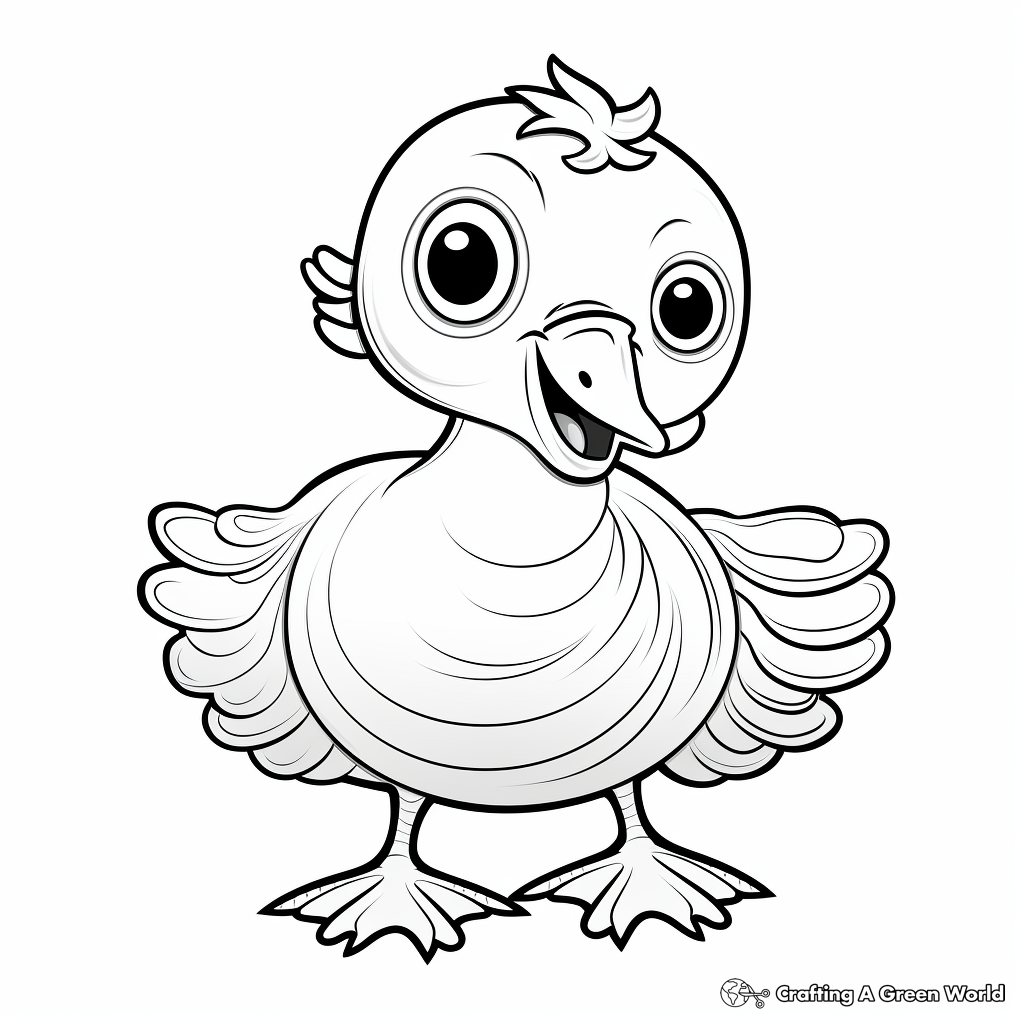 Playful Dodo Bird Chick Coloring Pages 3