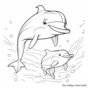 Playful Dolphins Coloring Pages for Kids 3