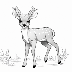 Playful Fawn Antler Coloring Pages 1