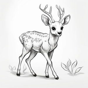 Playful Fawn Antler Coloring Pages 3