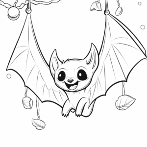 Playful Hanging Fruit Bat Coloring Pages 3