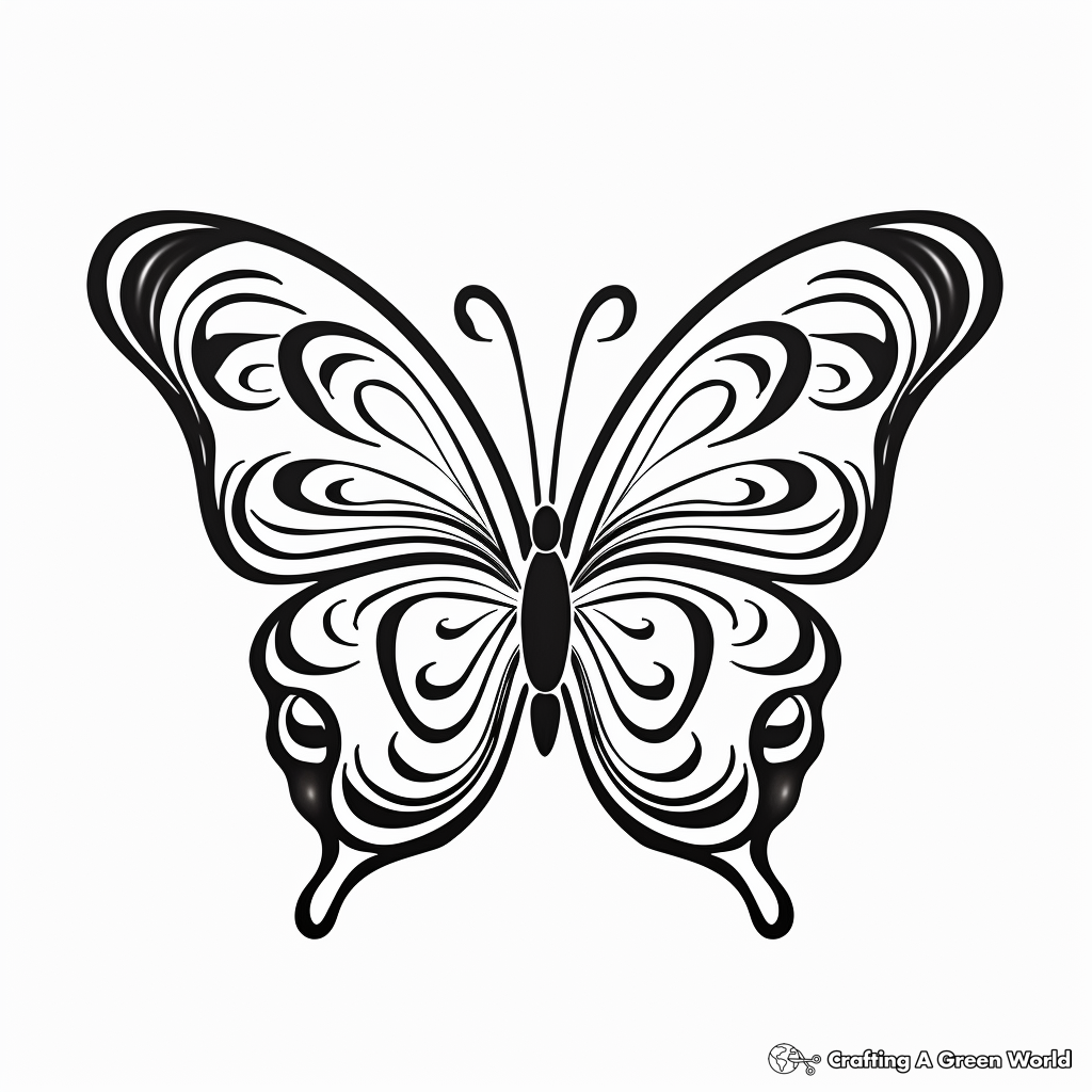 Playful Heart Butterfly Coloring Pages for Kids 1