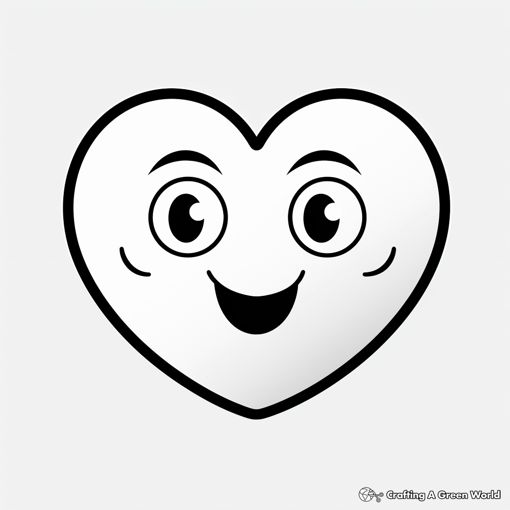 Playful Heart Emoji Coloring Pages 1