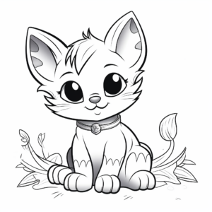 Playful Kitten Coloring Pages 1