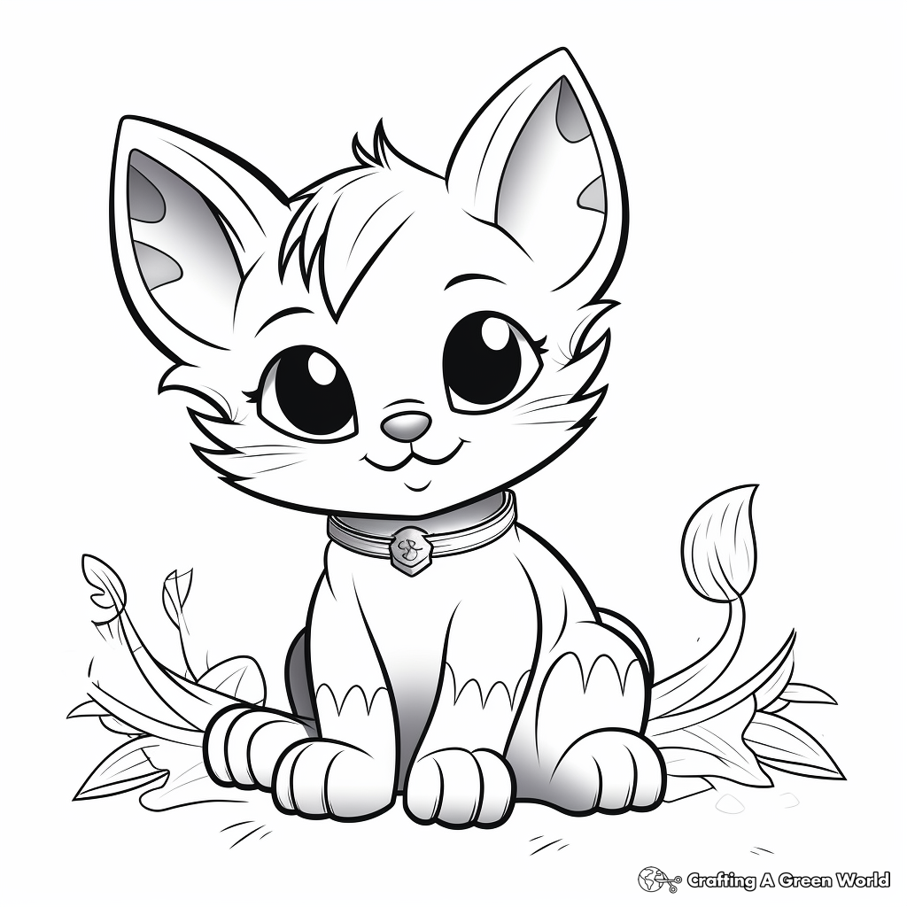Playful Kitten Coloring Pages 1