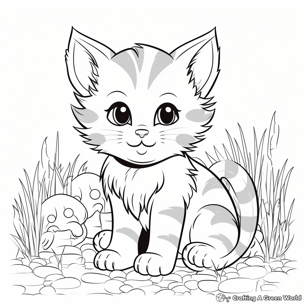 Playful Kitten Coloring Pages 3