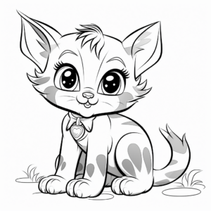 Playful Kitten Coloring Pages 4
