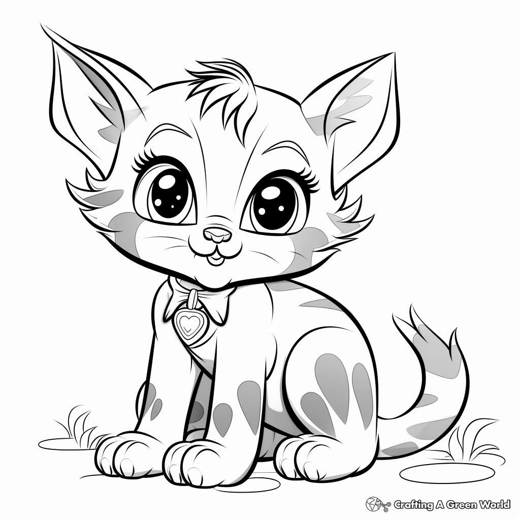 Playful Kitten Coloring Pages 4