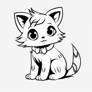 Playful Kitten Coloring Pages for Children 1