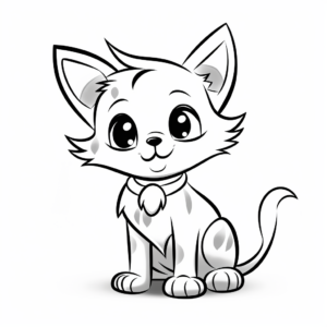 Playful Kitten Coloring Pages for Children 2