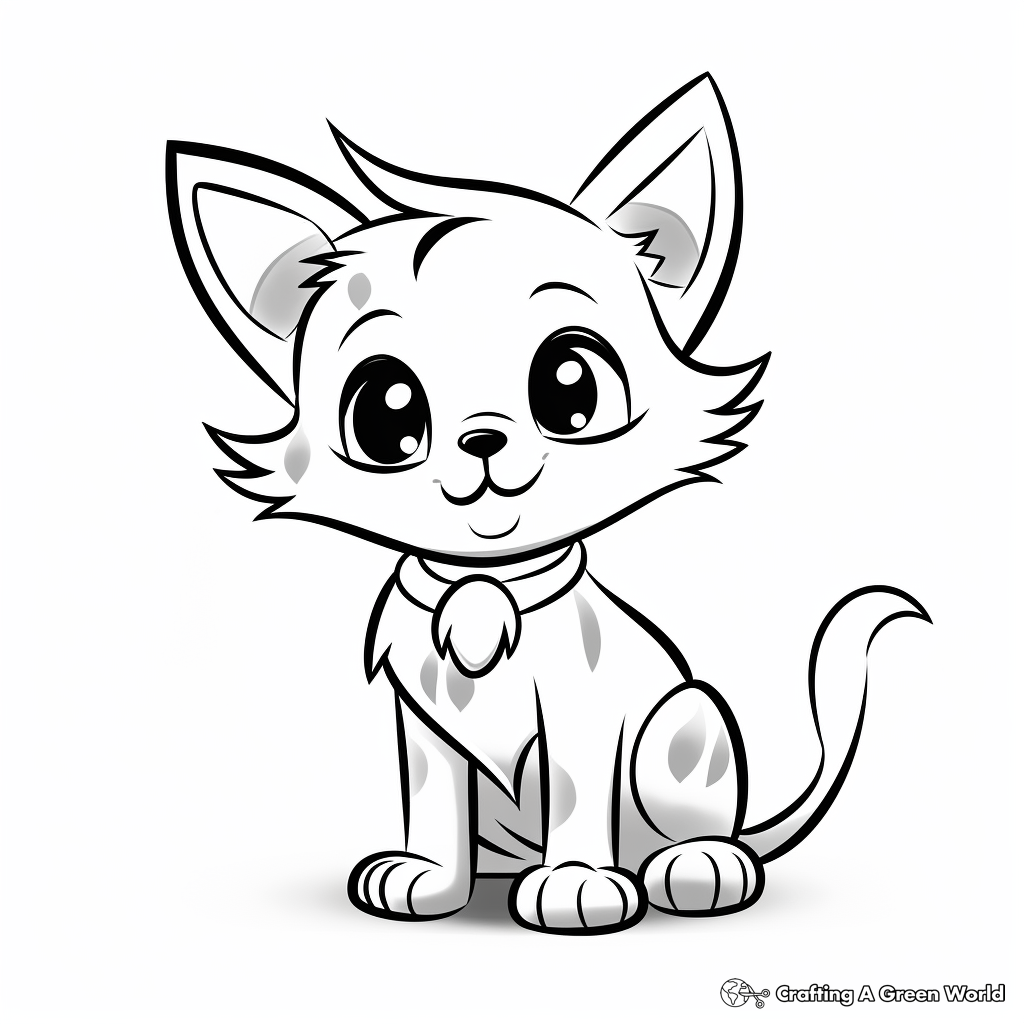 Playful Kitten Coloring Pages for Children 2