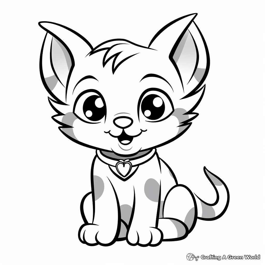 Playful Kitten Coloring Pages for Children 4