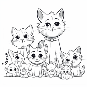 Playful Kitten Pack Coloring Pages for Children 2