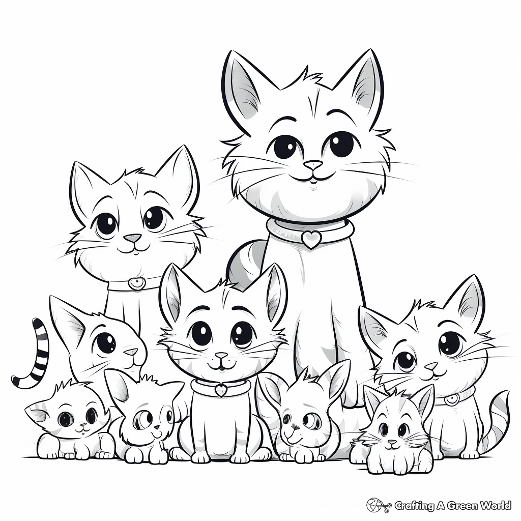 Playful Kitten Pack Coloring Pages for Children 2