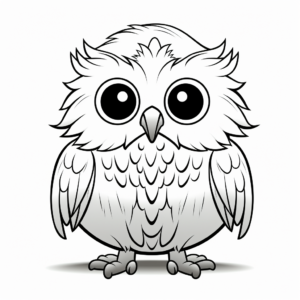 Playful Lemming and Arctic Owl Coloring Pages 1