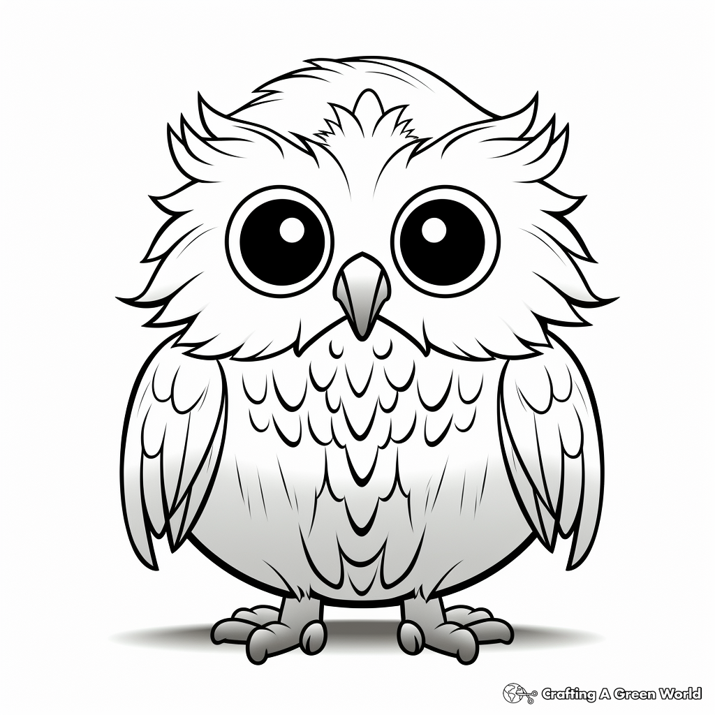 Playful Lemming and Arctic Owl Coloring Pages 1