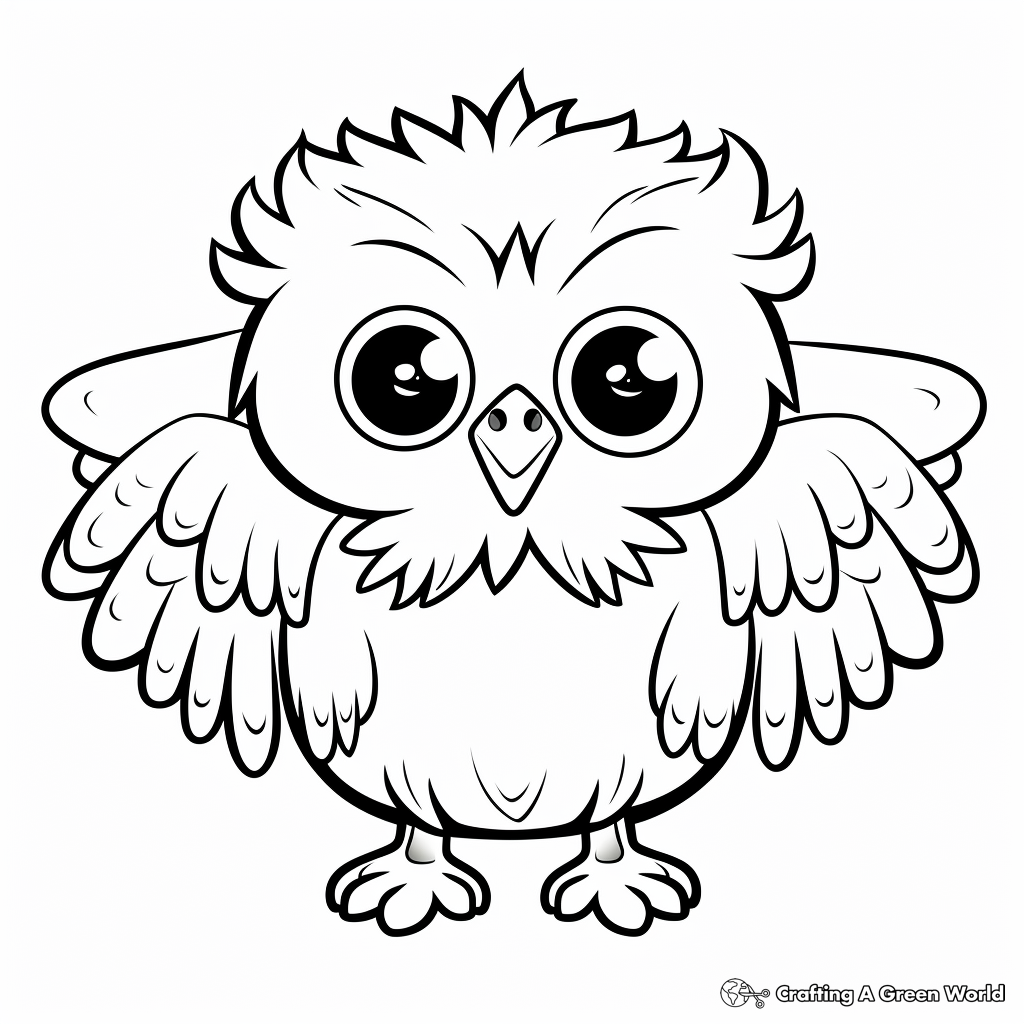 Playful Lemming and Arctic Owl Coloring Pages 2