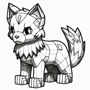 Playful Minecraft Kitty Coloring Pages for Children 4