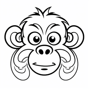 Playful Monkey Face Coloring Pages For Fun 2
