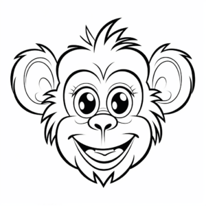 Playful Monkey Face Coloring Pages For Fun 3