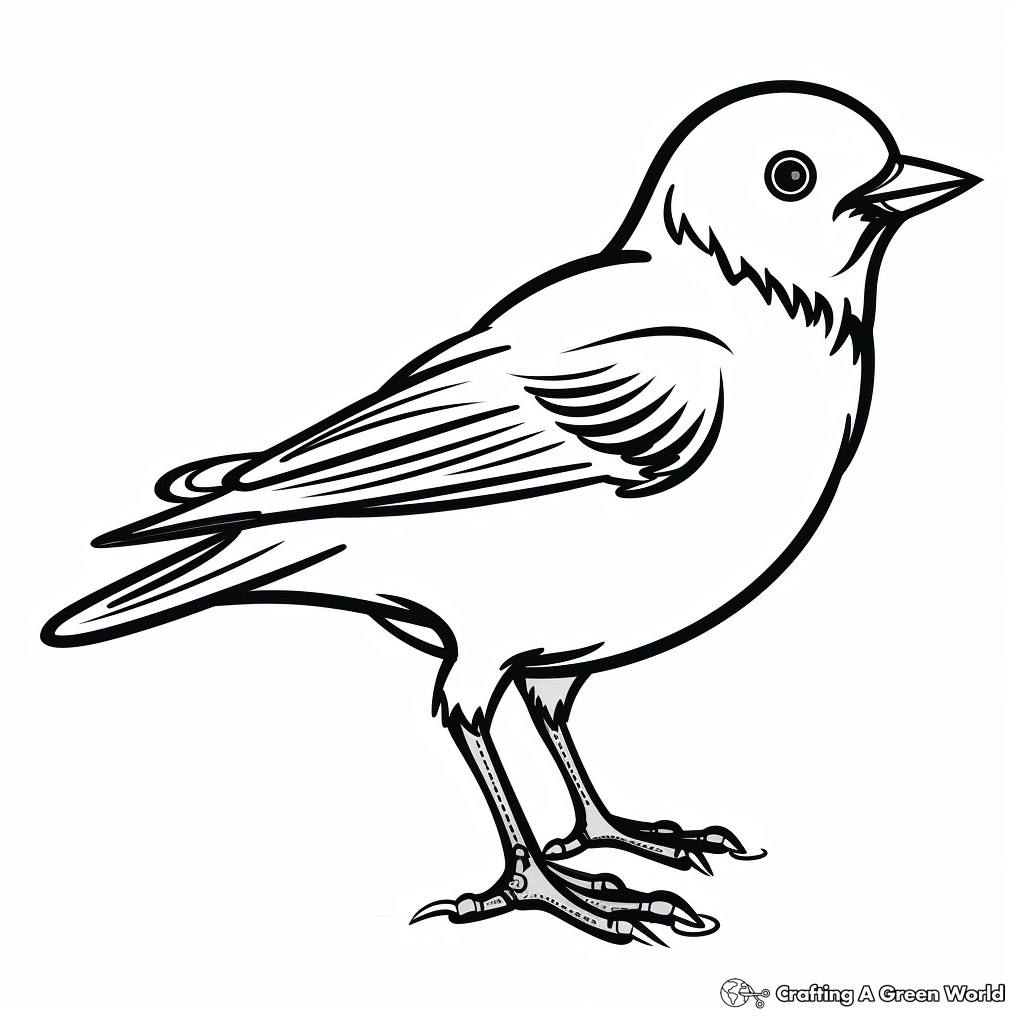 Playful Pied Crow Coloring Pages for Kids 4