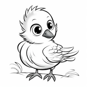 Playful Pigeon Chick Coloring Pages 1