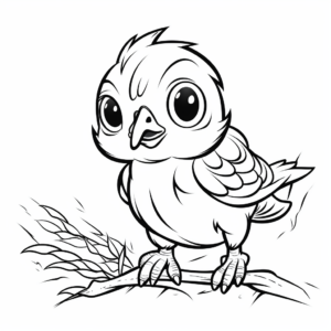 Playful Pigeon Chick Coloring Pages 2