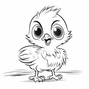 Playful Pigeon Chick Coloring Pages 3