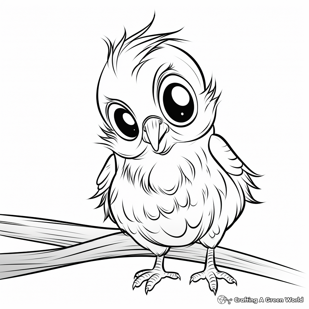 Playful Pigeon Chick Coloring Pages 4