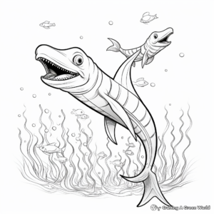 Playful Plesiosaurus Coloring Pages 1