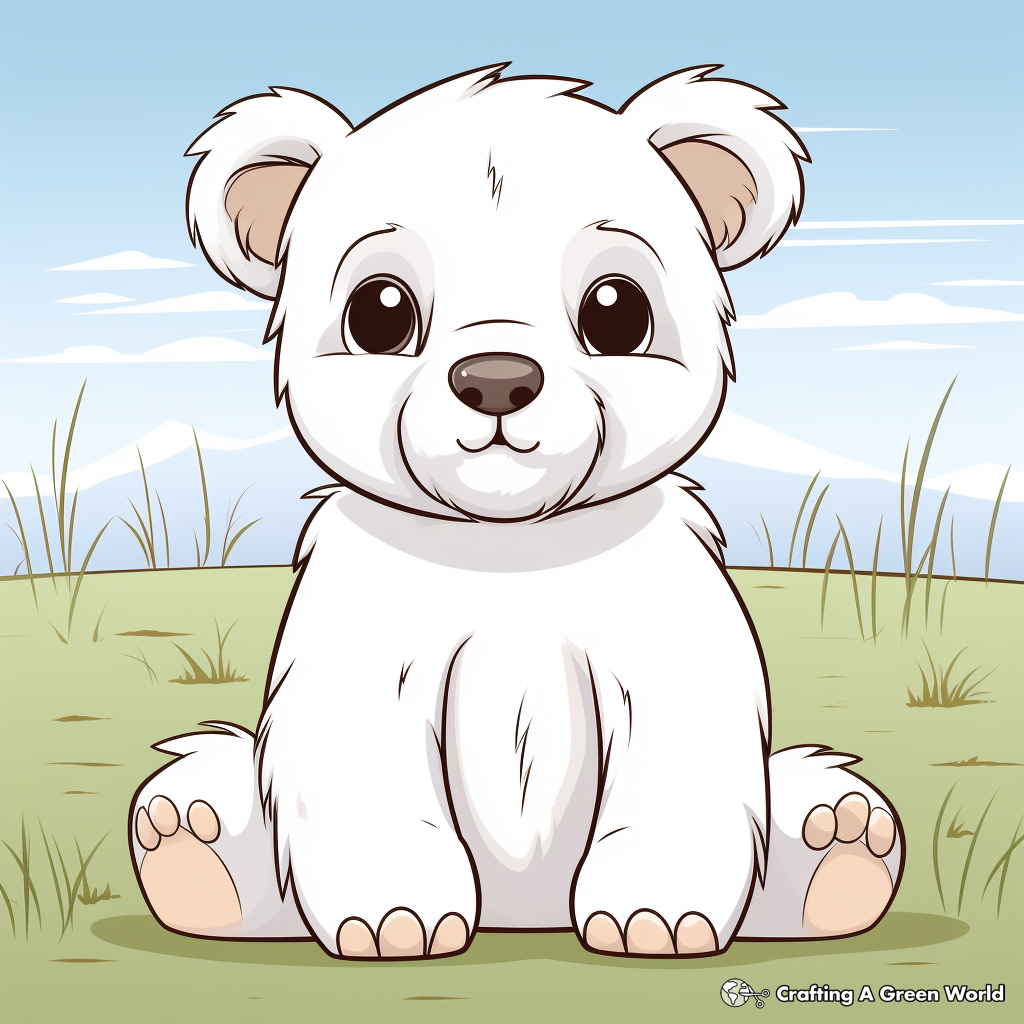 Playful Polar Bear Cub Coloring Pages 2