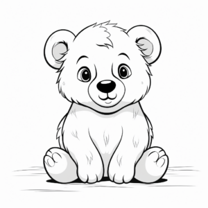 Playful Polar Bear Cub Coloring Pages 3
