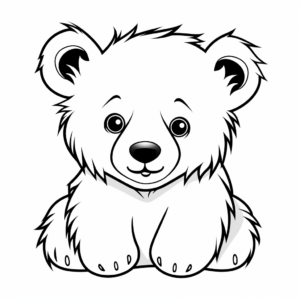 Playful Polar Bear Cub Face Coloring Pages 2