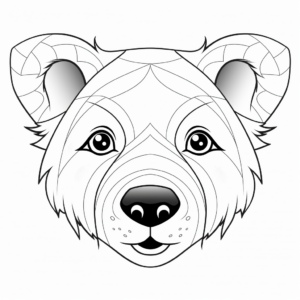 Playful Polar Bear Cub Face Coloring Pages 3
