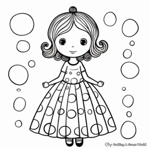 Playful Polka Dot Dress Coloring Pages 1