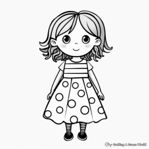 Playful Polka Dot Dress Coloring Pages 4