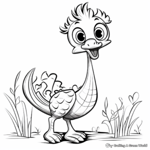 Playful Therizinosaurus Coloring Pages for Toddlers 2