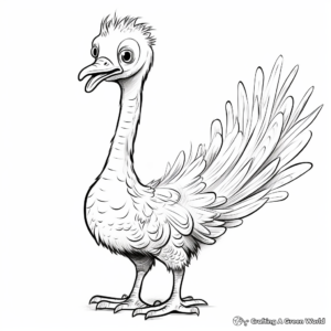 Playful Therizinosaurus Coloring Pages for Toddlers 4