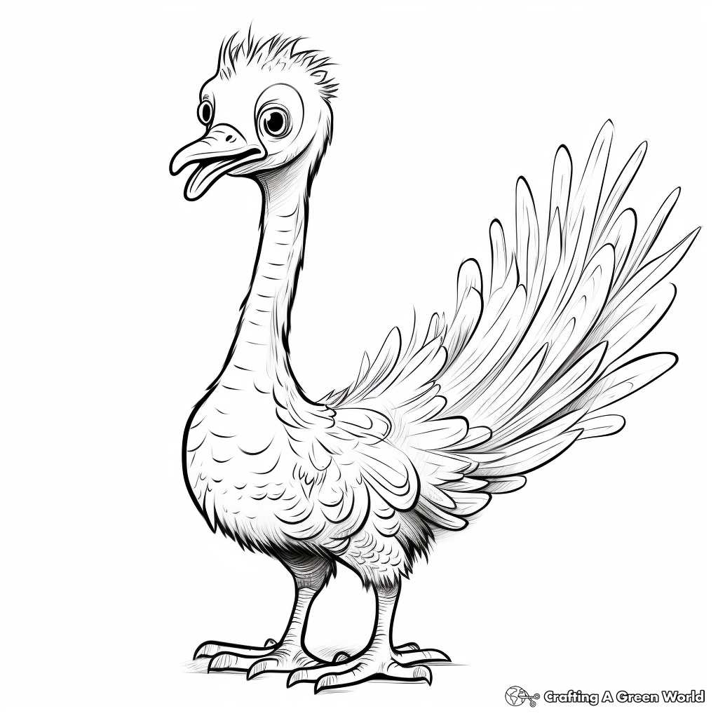 Playful Therizinosaurus Coloring Pages for Toddlers 4