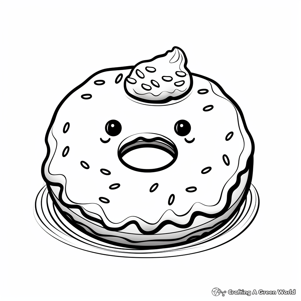 Playful Unicorn Donut Coloring Pages 2