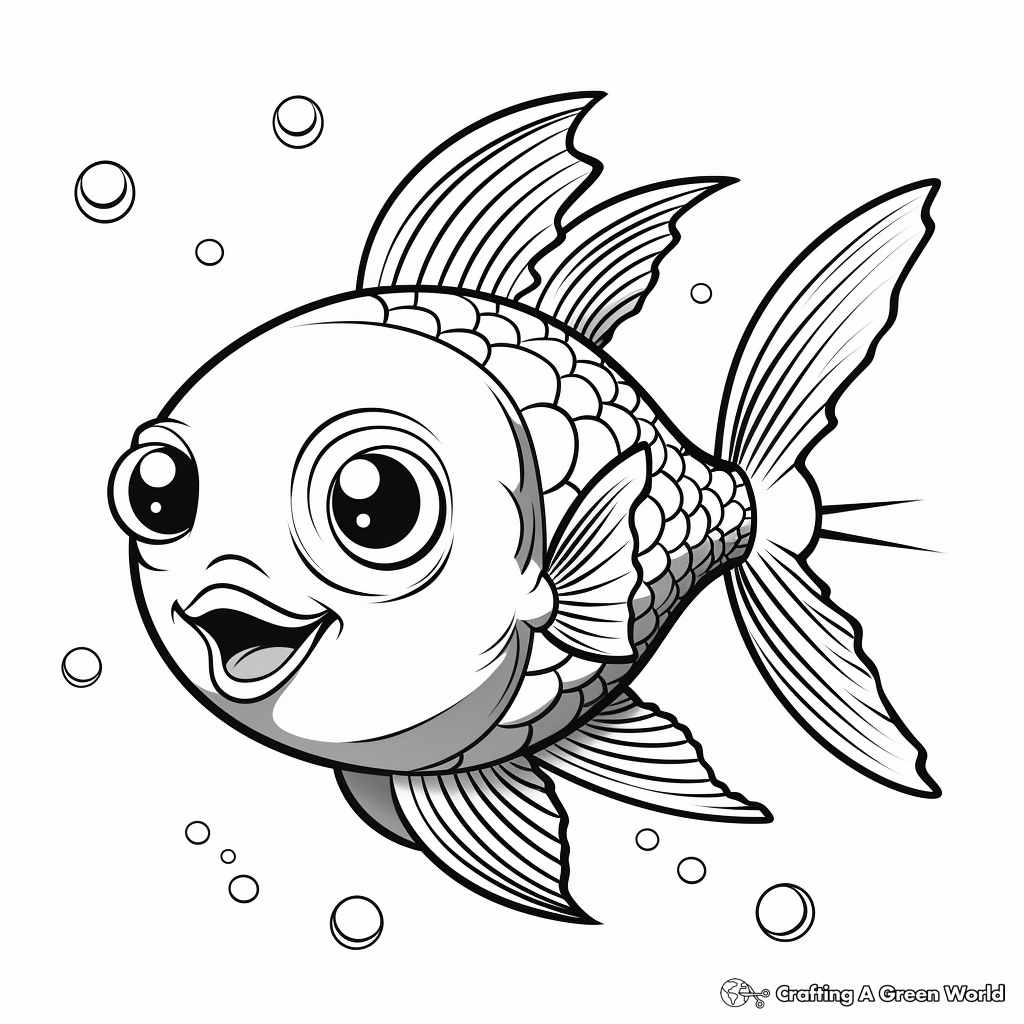 Playful Warmouth Sunfish Coloring Pages 1