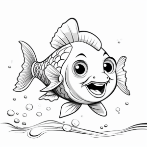 Playful Warmouth Sunfish Coloring Pages 2