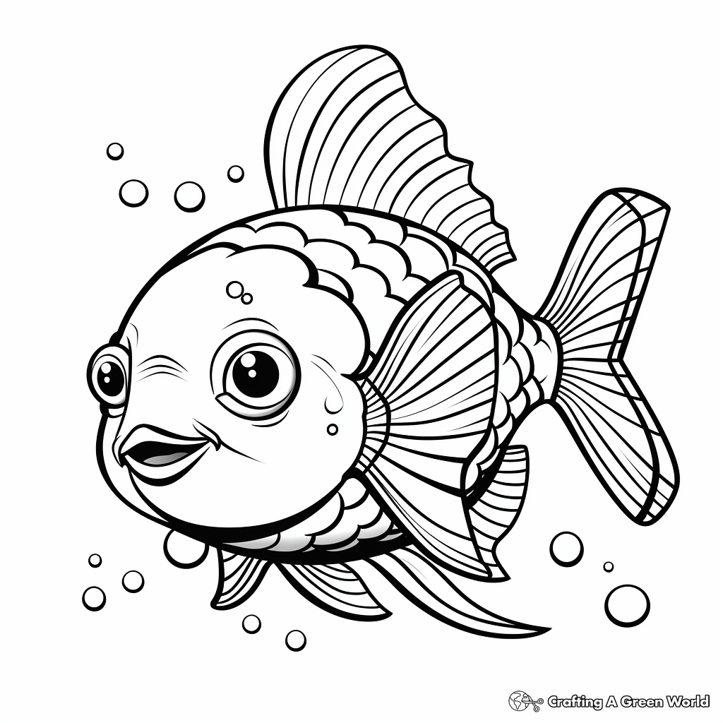 Playful Warmouth Sunfish Coloring Pages 3
