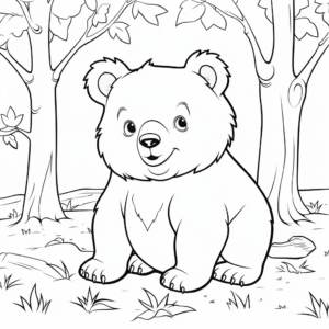Playful Wombat Coloring Pages for Preschoolers 1