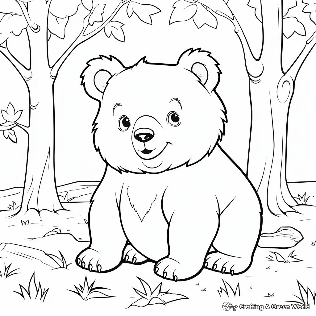 Playful Wombat Coloring Pages for Preschoolers 1